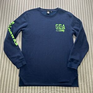 NFL Team apparel Seattle Seahawks men's navy blue long-sleeve t-shirt Large